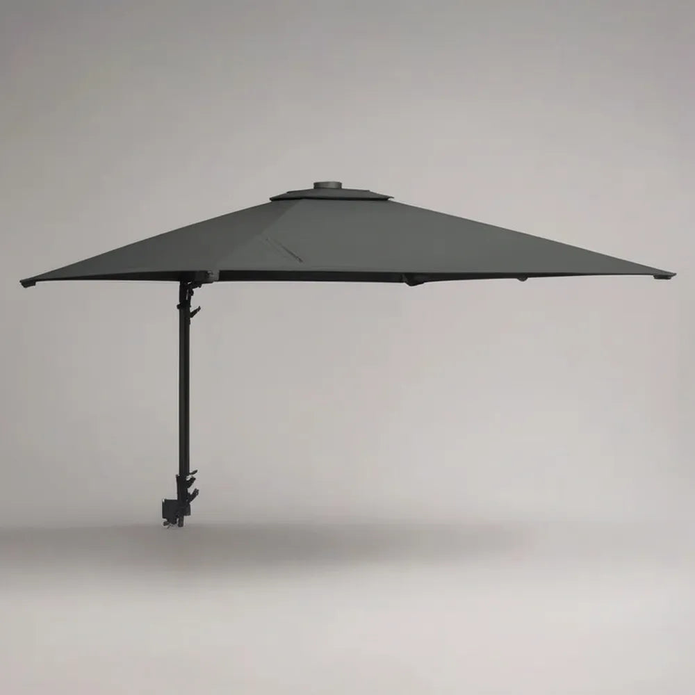 Parasol ogrodowy, Wall- montowany parasol ogrodowy 300x300 cm w poliestrze antracytu z ciemnoszarą stalową ramą