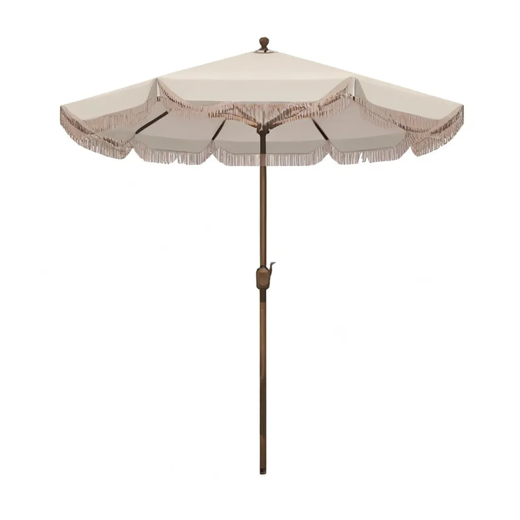 Parasol ogrodowy, Sunshade Ø 270 cm z poliestru korbowego wokół kremu brązowego