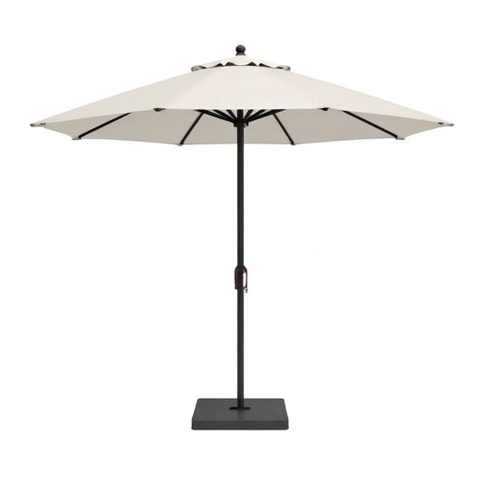Parasol ogrodowy, Zestaw parasol z parasolem i średnicą korby 300 cm wysokości 250 cm poliestrowy ośmiokątny krem czarny