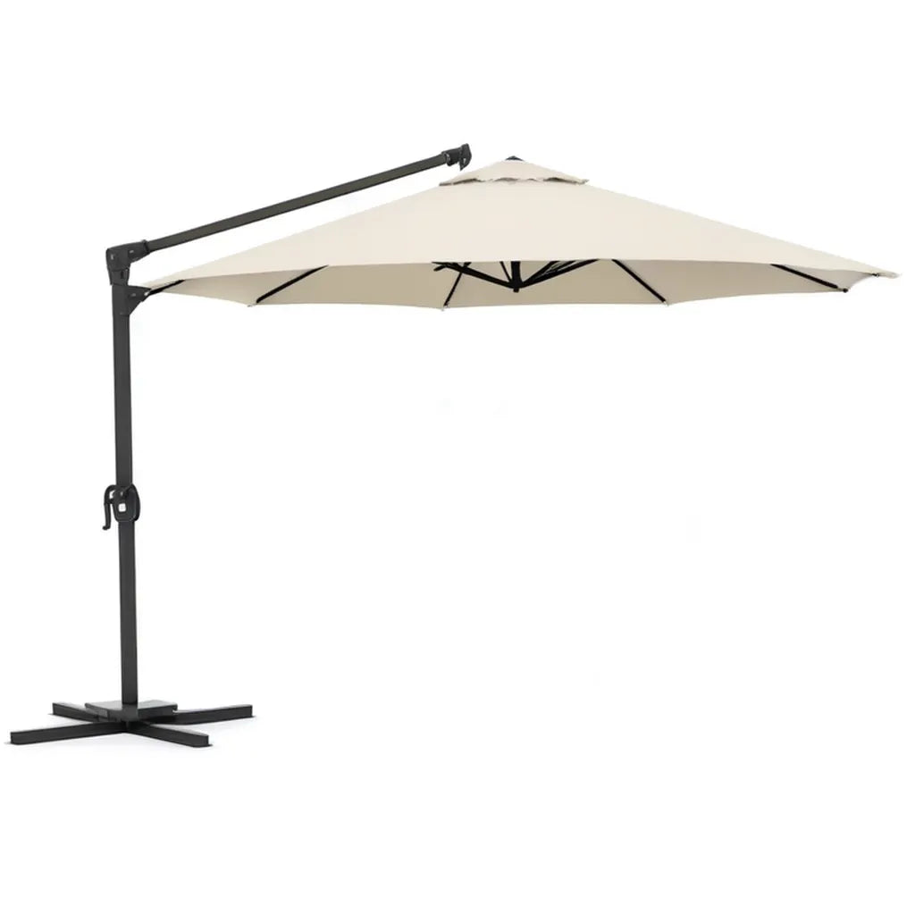 Parasol ogrodowy, Światło drogowe parasol 400 x 300 cm poliester prostokątny krem ze stalową ramą