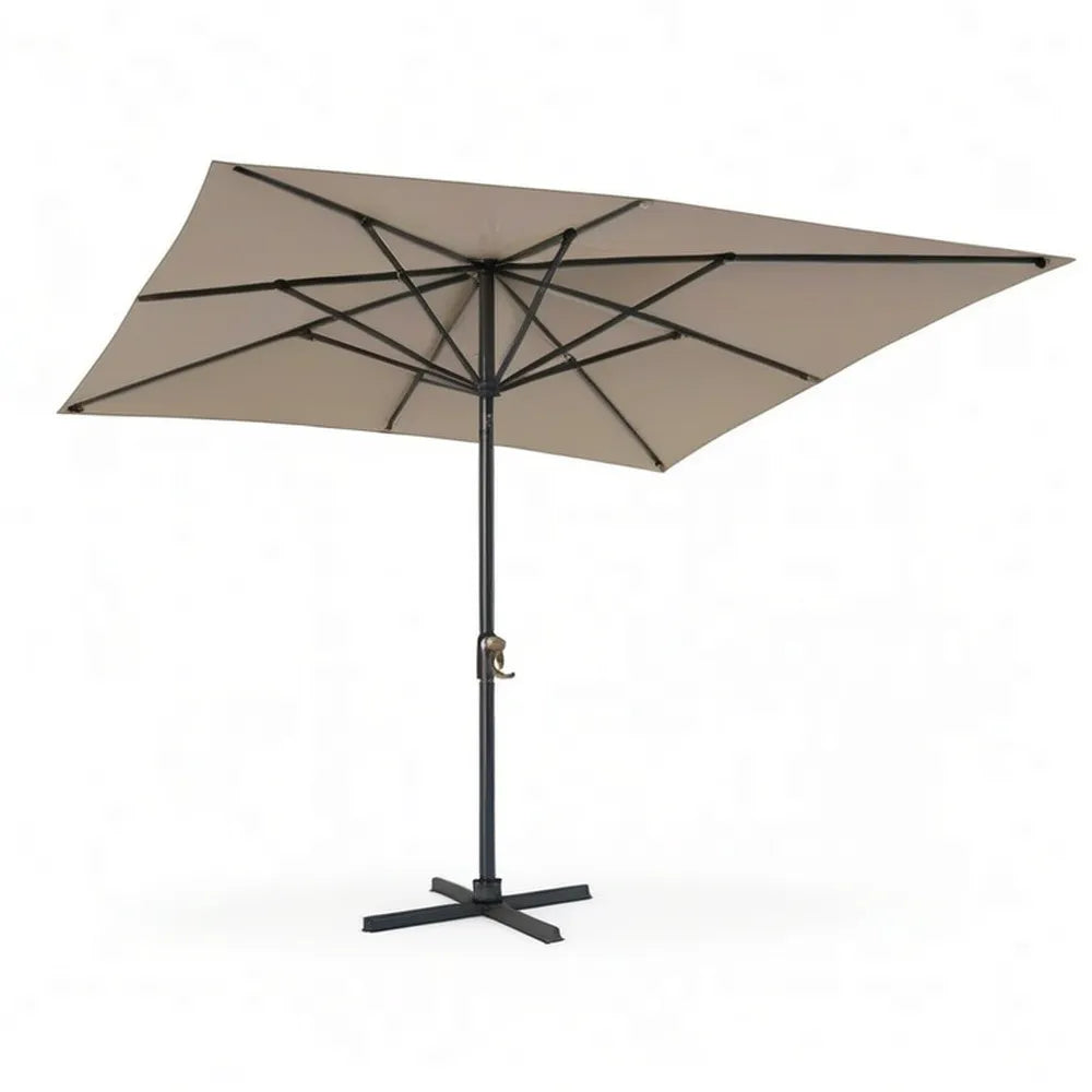 Parasol ogrodowy parasol 300 x 300 cm beżowy z korbą i ramą aluminiową