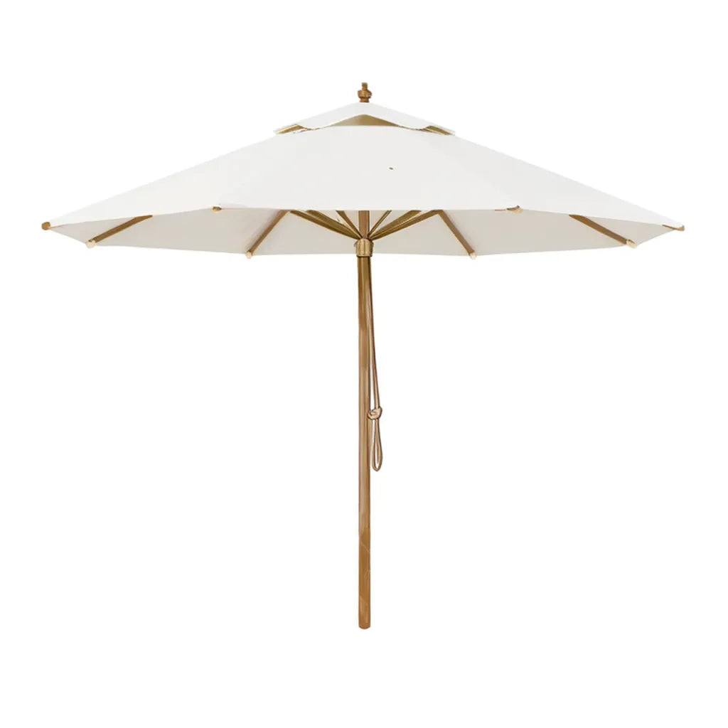 Parasol Garden Parasol Ø 300 cm Poliester eukaliptus drewno ośmiokątny krem