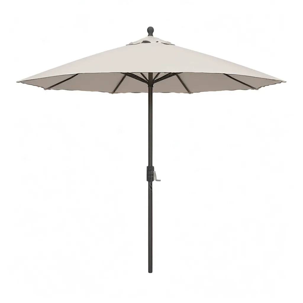 Parasol ogrodowy, Ogrodowy parasol z centralnym masztem 300 cm w poliestrze i beżowej stali