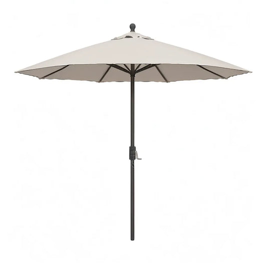 Parasol ogrodowy, Ogrodowy parasol z centralnym masztem 300 cm w poliestrze i beżowej stali
