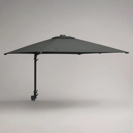Parasol ogrodowy, Wall- montowany parasol ogrodowy 300x300 cm w poliestrze antracytu z ciemnoszarą stalową ramą