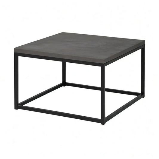 Stolik kawowy, Stół do kawy 80 x 80 x 45 cm MDF Beton optyka kwadratowa szara czerń