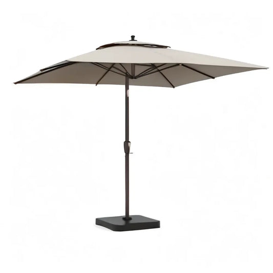 Parasol 300 x 300 cm kwadratowych stół z tapicerką poliestrową i ramą aluminiową Beżowa / Czarna