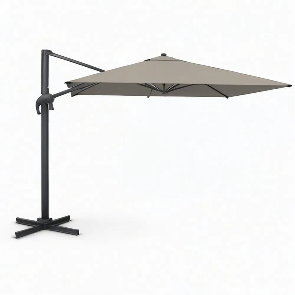 Parasol ogrodowy, Ampelschirm Gartenschirm z aluminiową ramką z korbką 300 x 300 cm beżu / antracytu