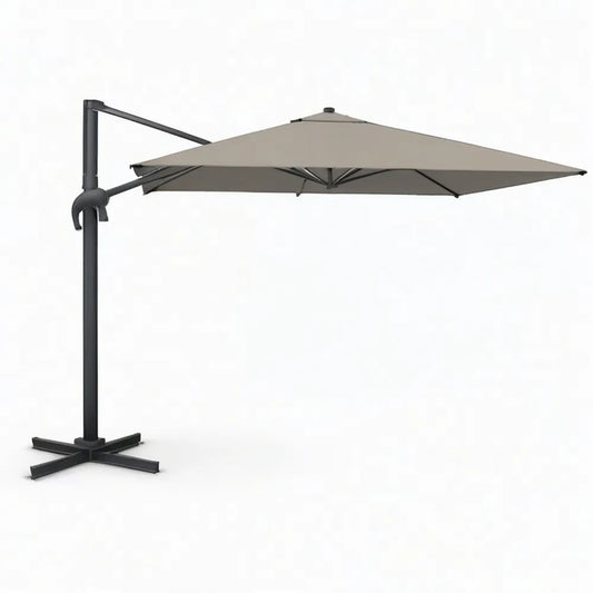 Parasol ogrodowy, Ampelschirm Gartenschirm z aluminiową ramką z korbką 300 x 300 cm beżu / antracytu